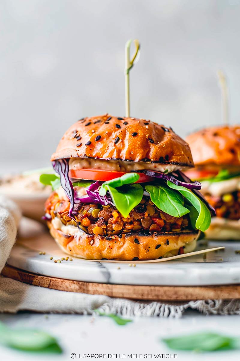 veggie burger di riso e lenticchie